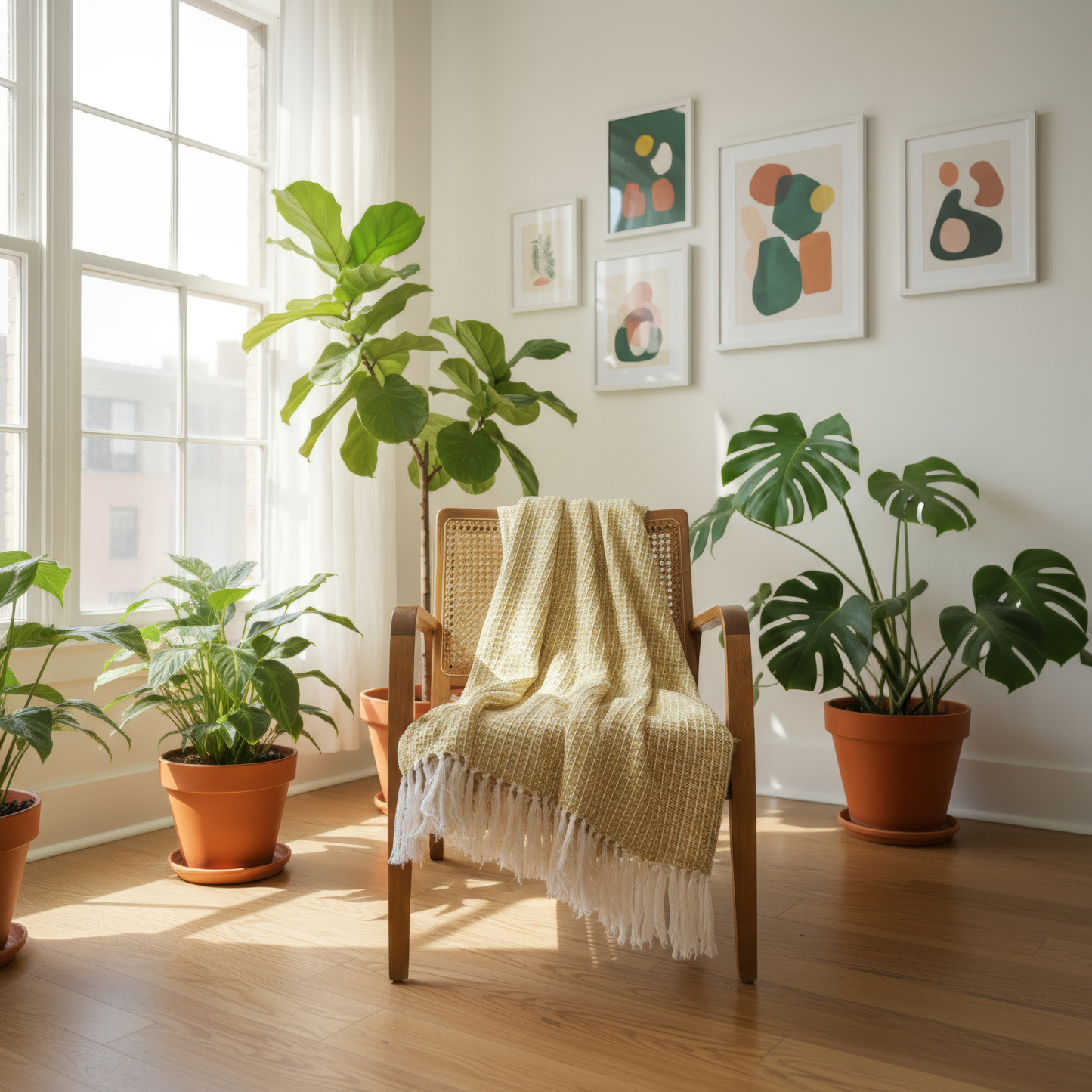 Golden Hour Waffle Throw