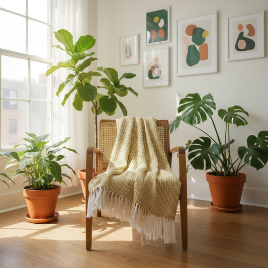 Golden Hour Waffle Throw