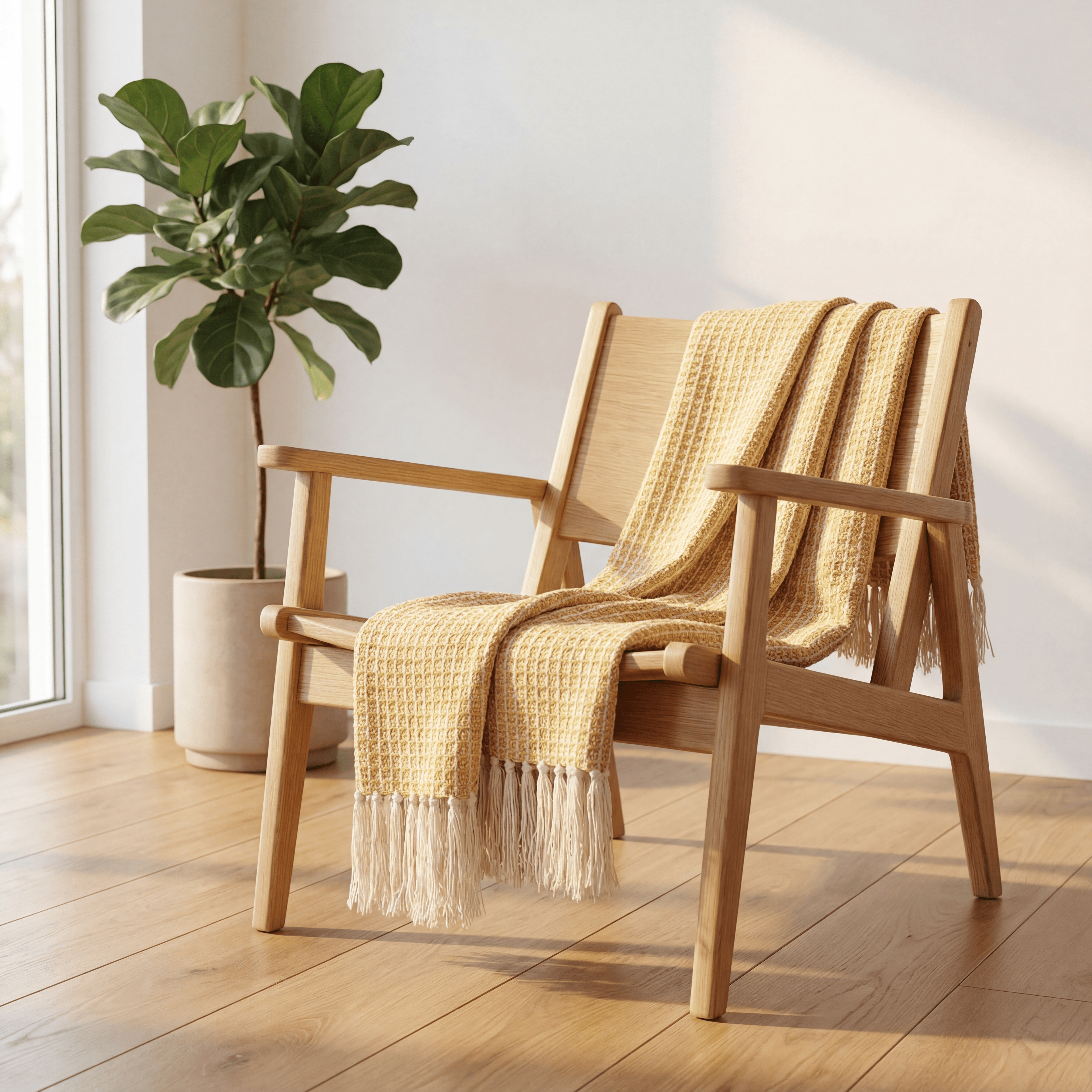 Golden Hour Waffle Throw