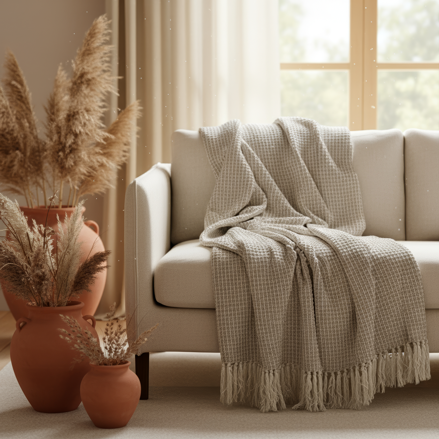 Sand Drift Waffle Throw