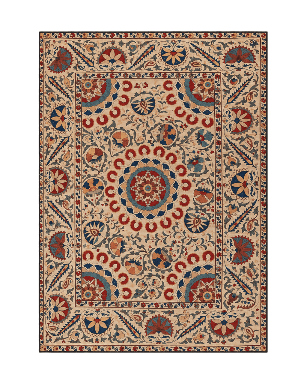 Modern Suzani Area Rug