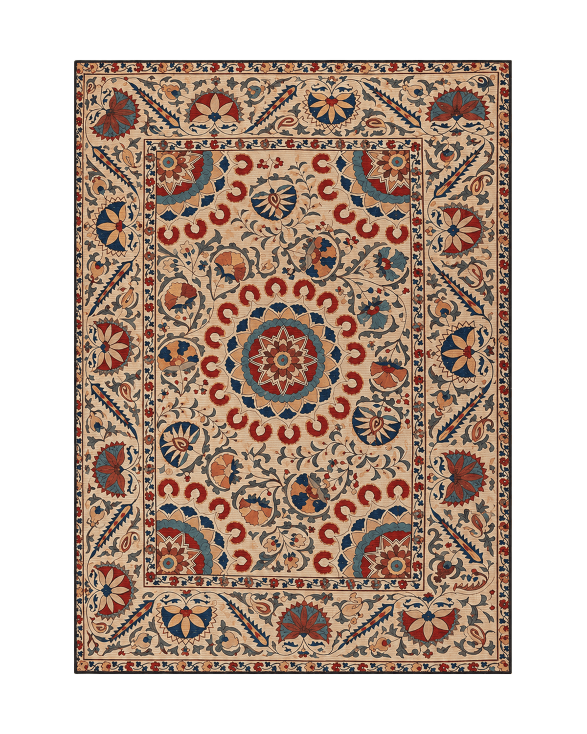Modern Suzani Area Rug