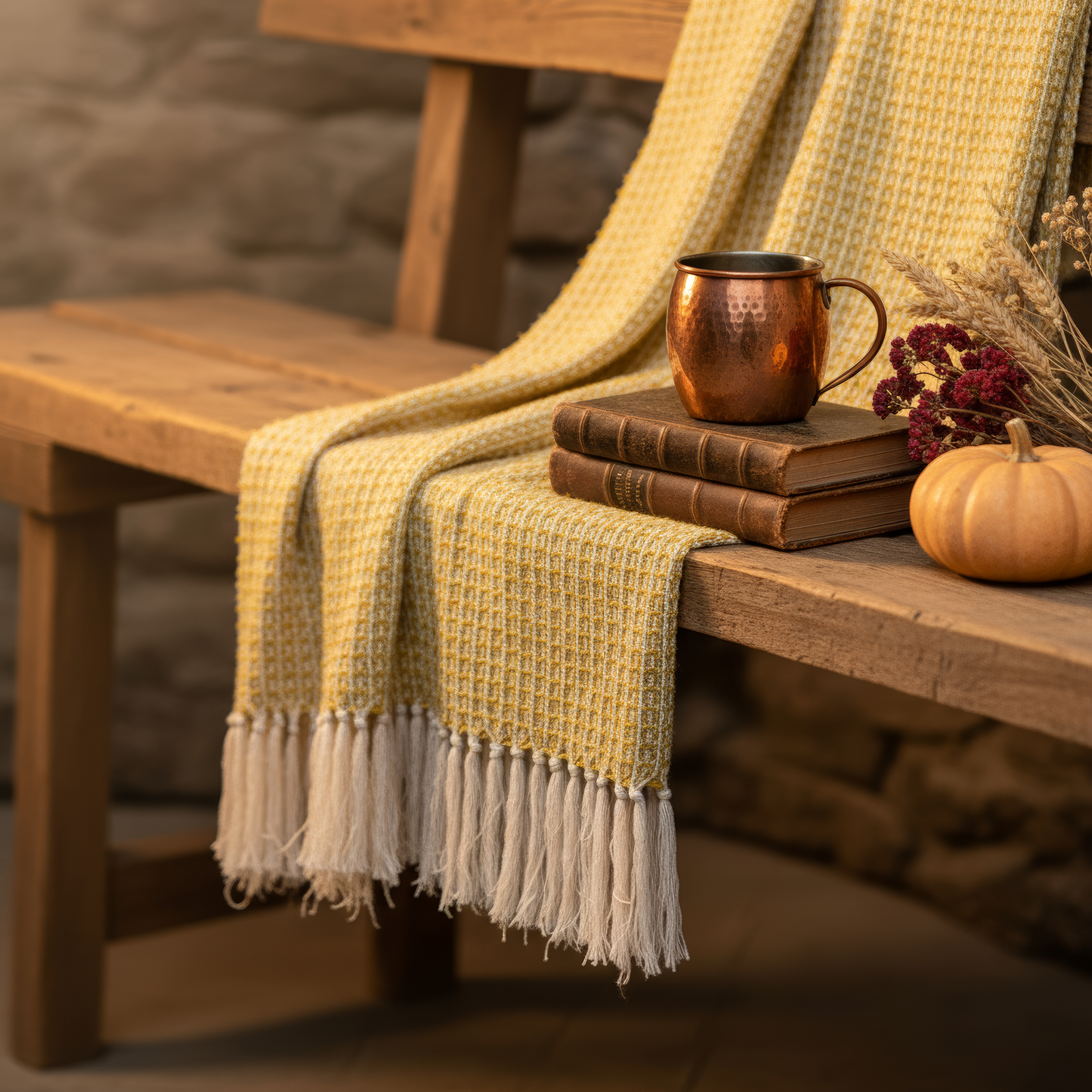 Golden Hour Waffle Throw