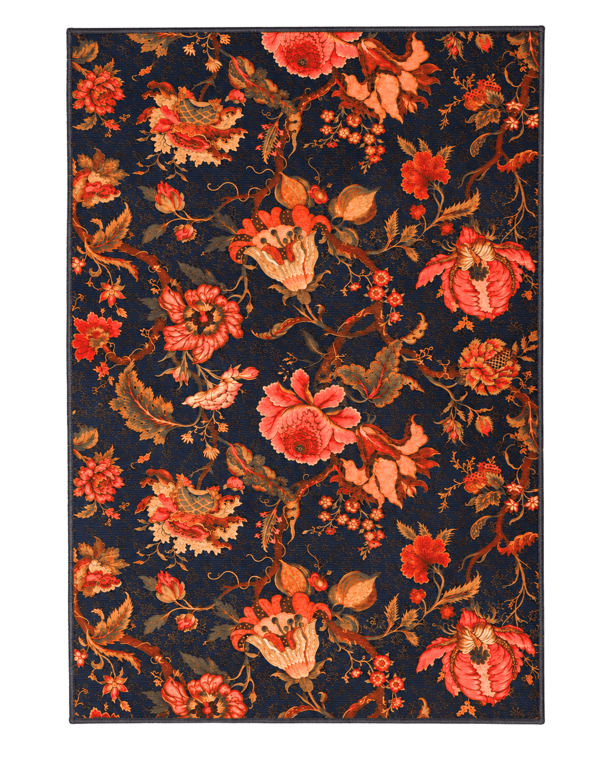 Dark Botanical Area Rug