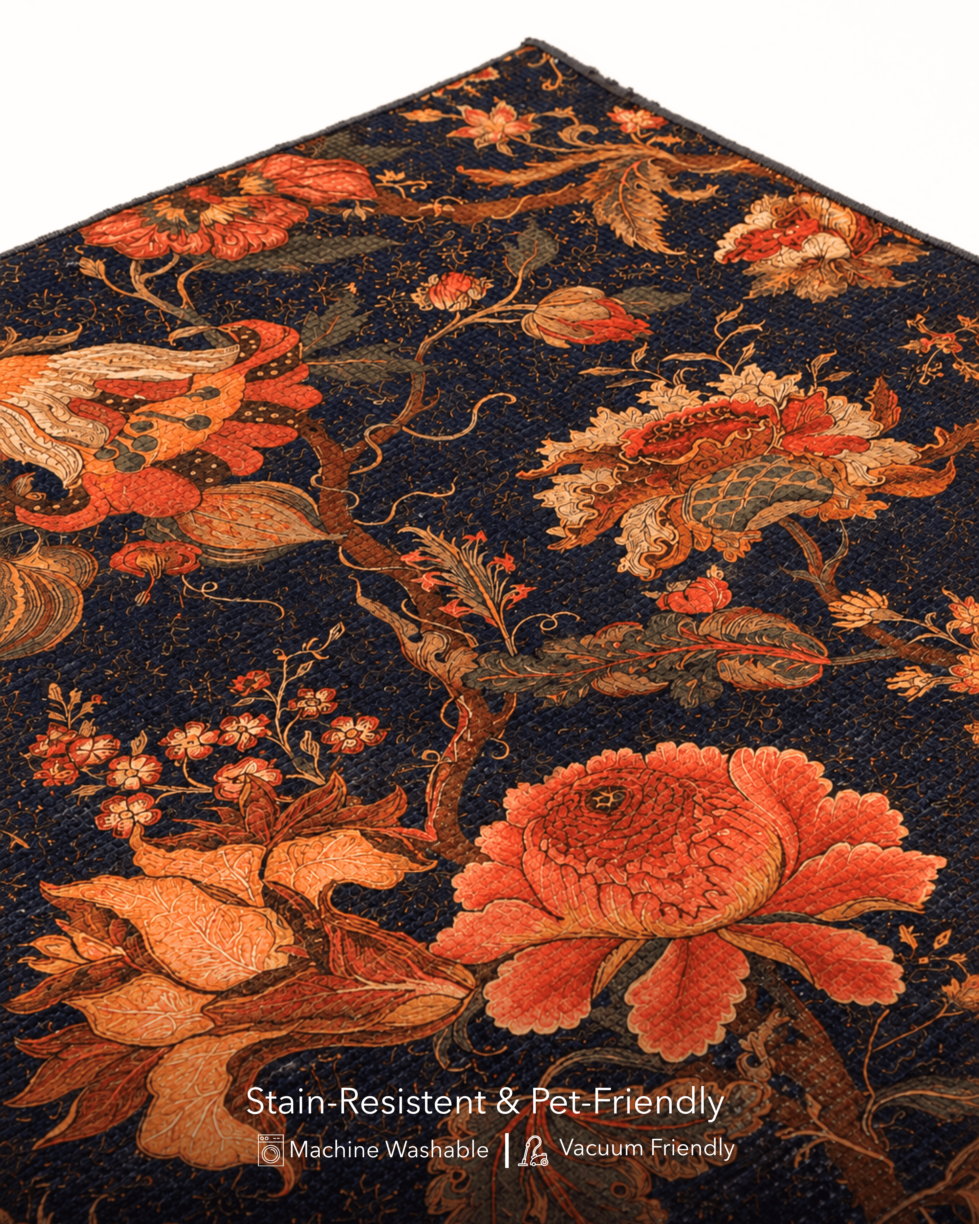 Dark Botanical Area Rug