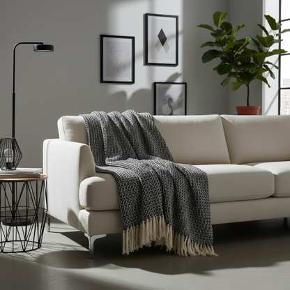 Charcoal Mist Waffle Throw