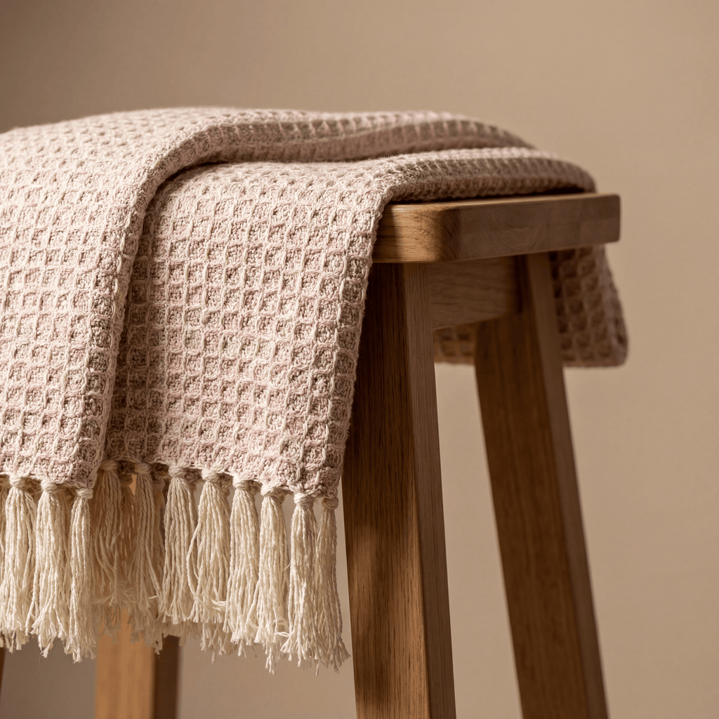 Blush Haven Waffle Throw