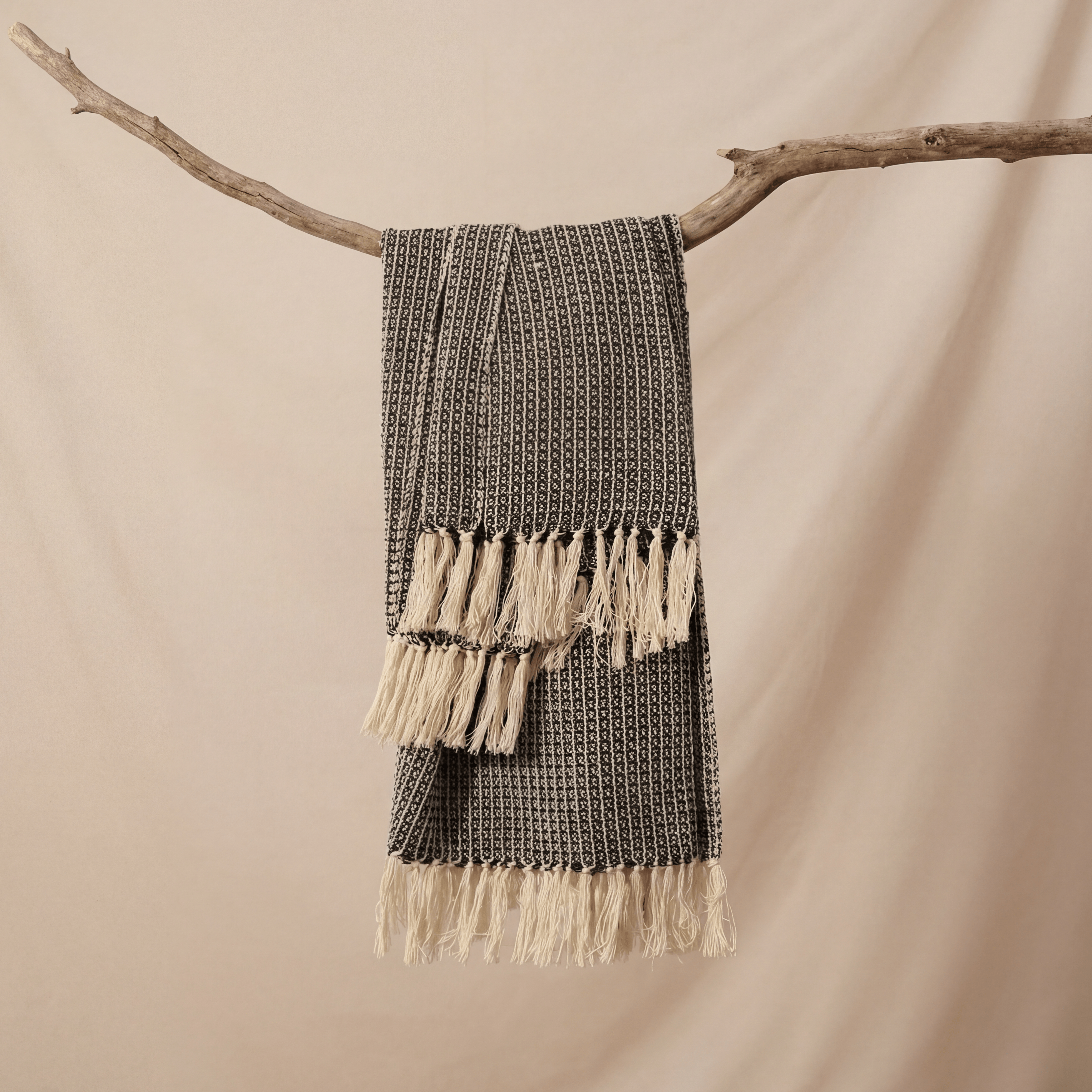 Charcoal Mist Waffle Throw