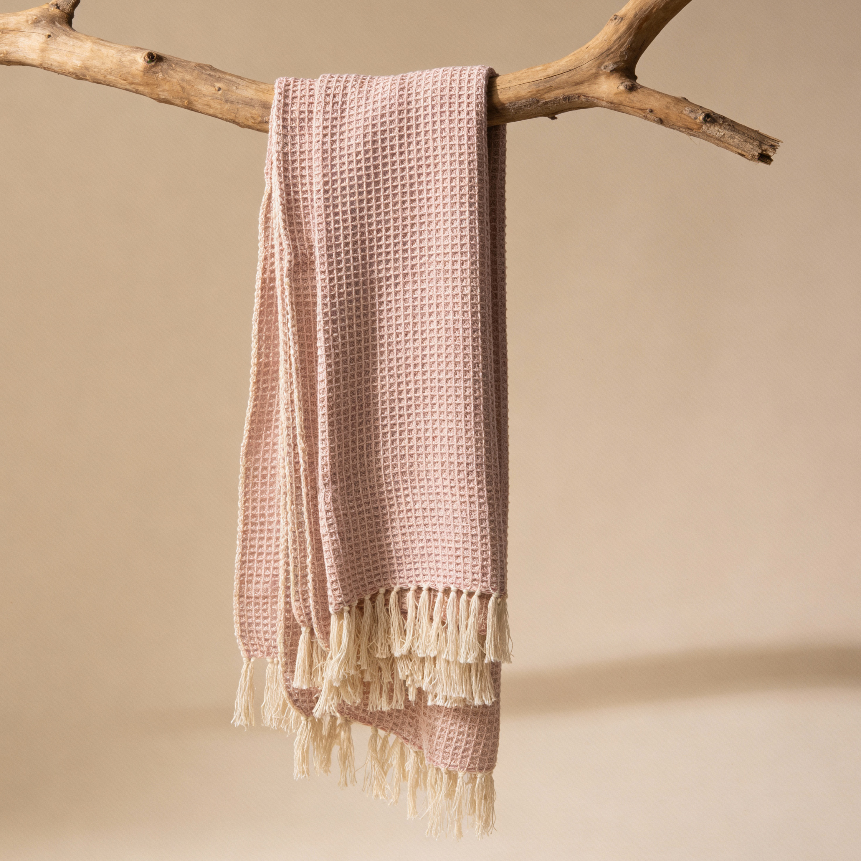 Blush Haven Waffle Throw