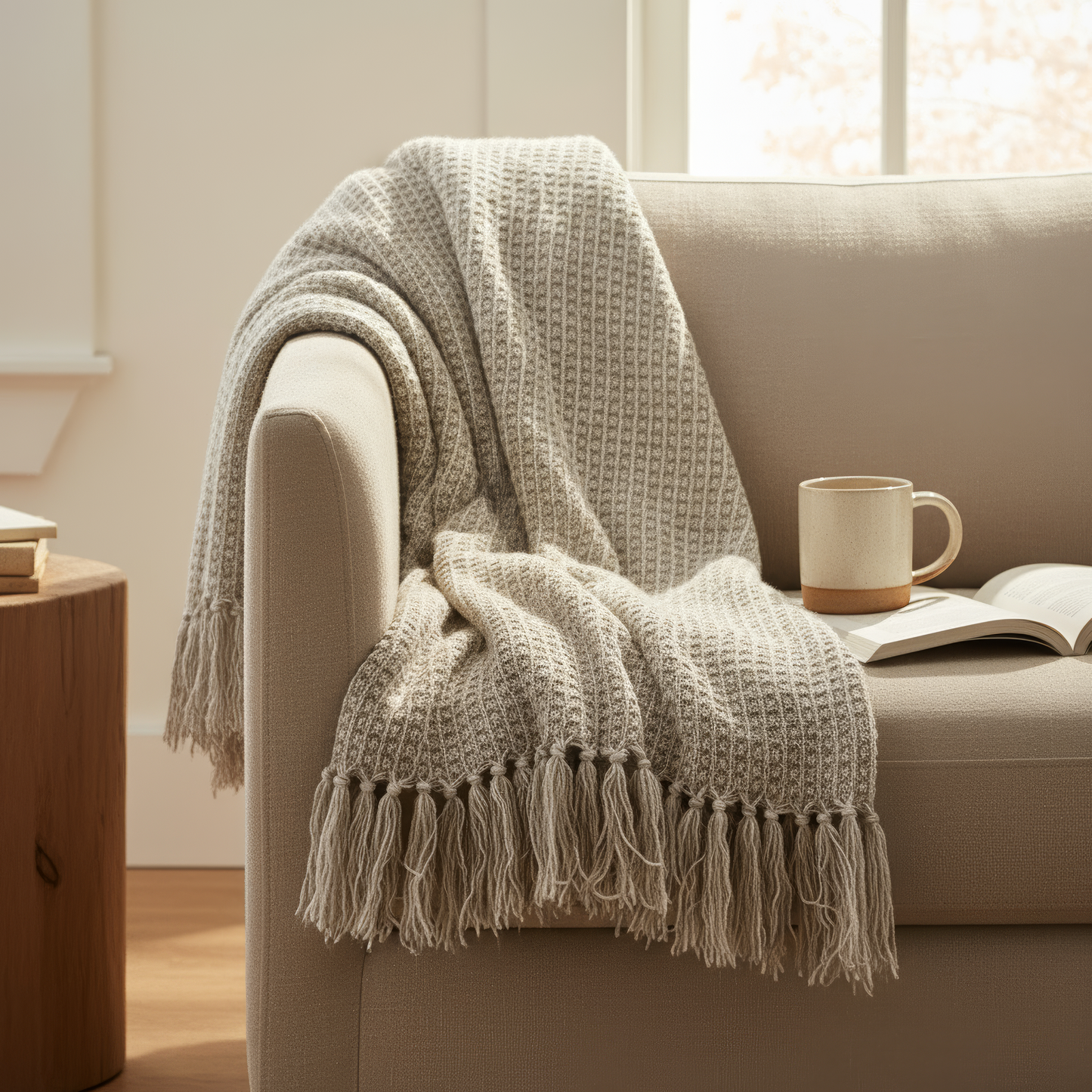 Sand Drift Waffle Throw