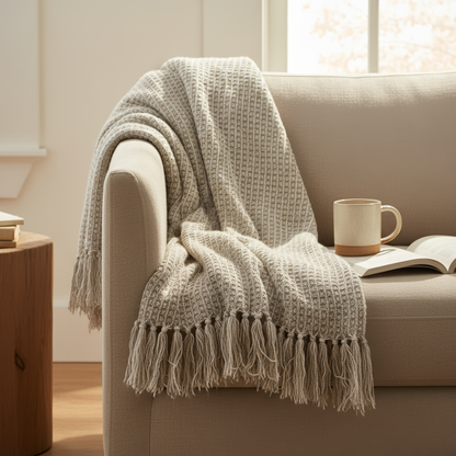 Sand Drift Waffle Throw