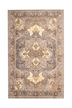 Decorative rug with geometric pattern on a white background