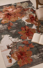 Painted Hibiscus Area rug