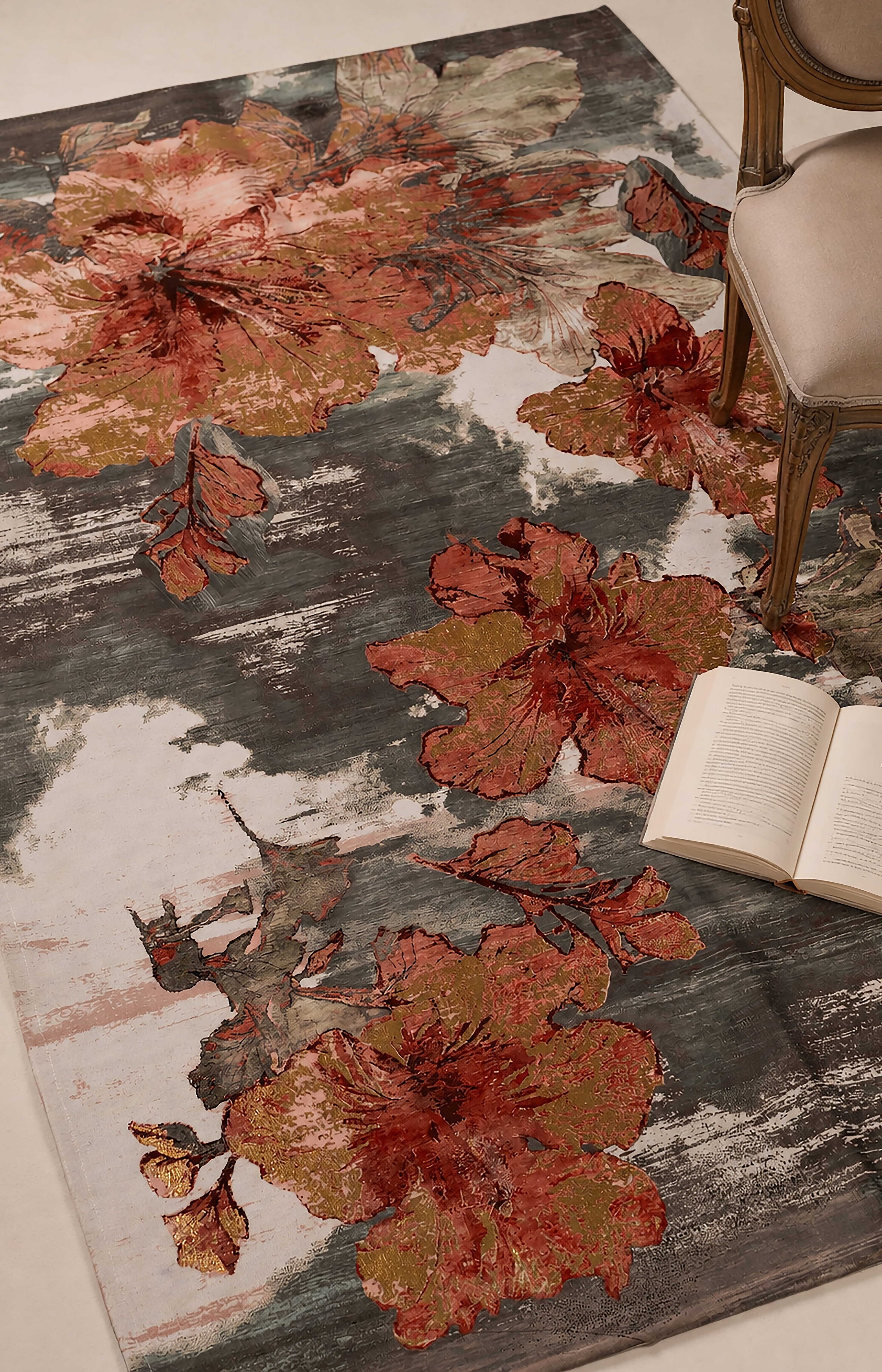 Painted Hibiscus Area rug