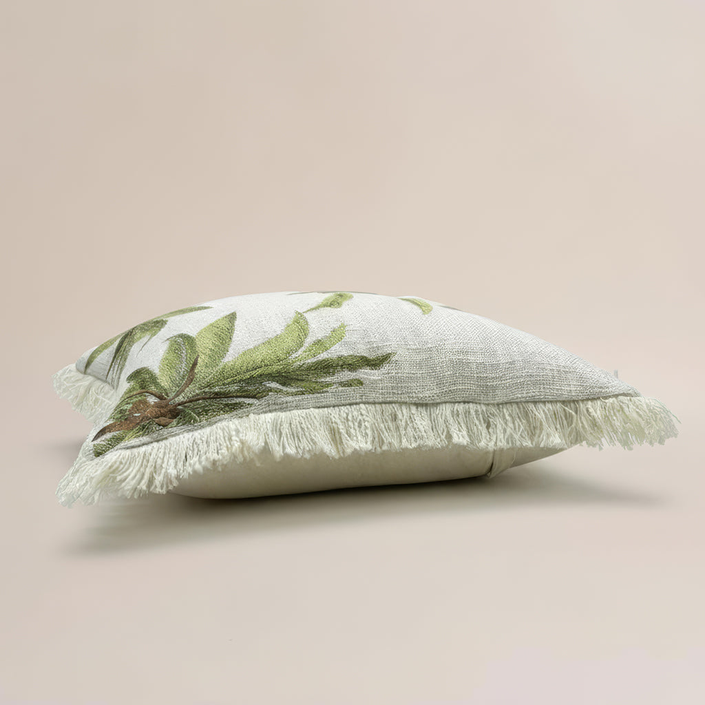 Oasis Fringe Palm Cushion Cover