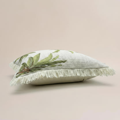 Oasis Fringe Palm Cushion Cover