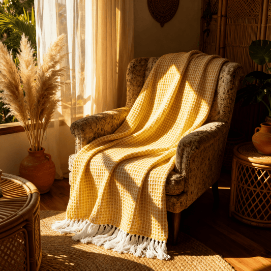 Golden Hour Waffle Throw