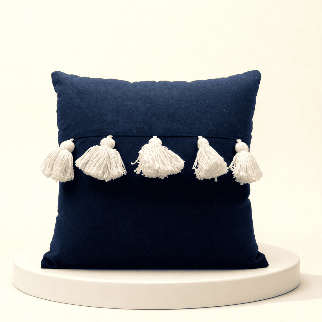 Midnight Tassel Cushion Cover