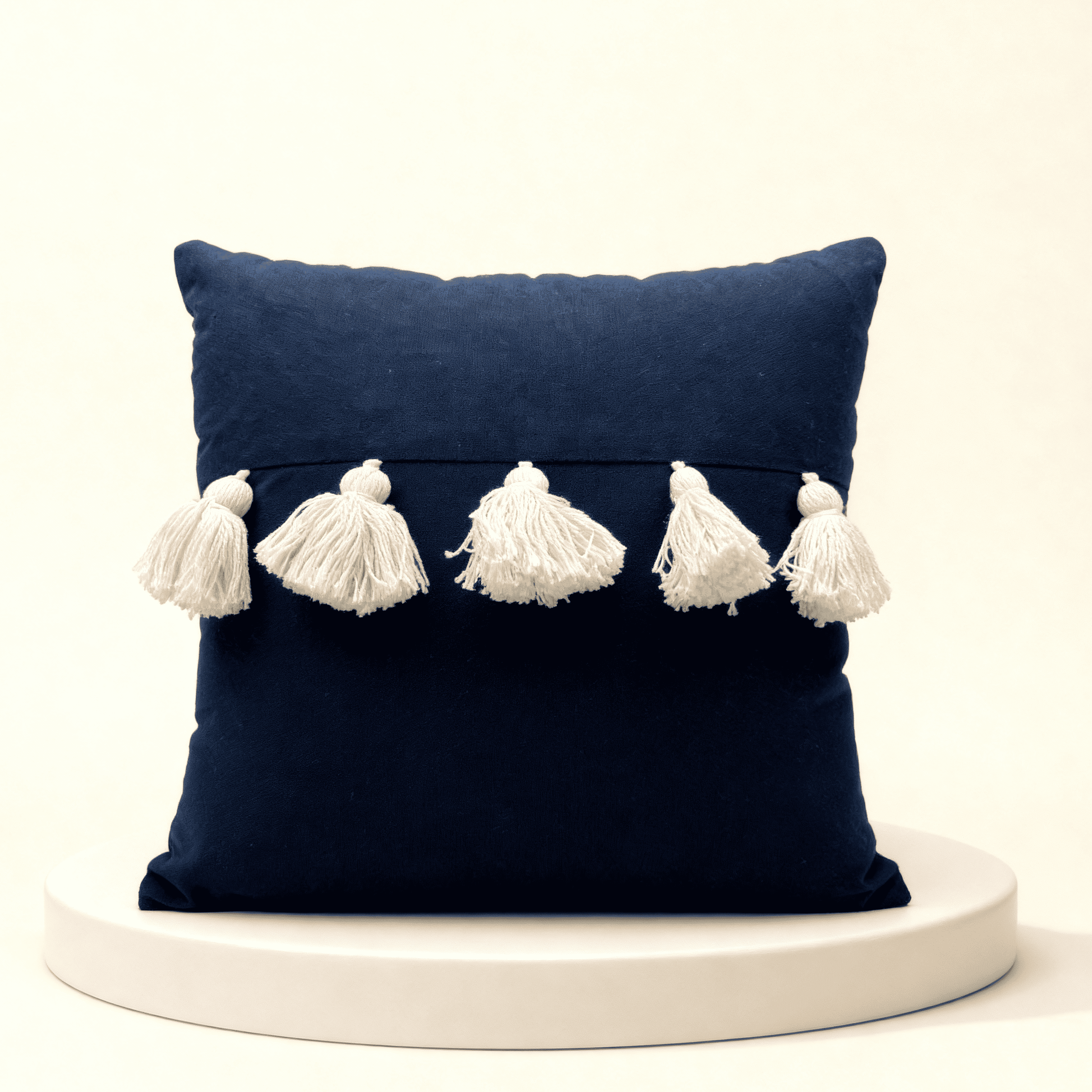 Midnight Tassel Cushion Cover