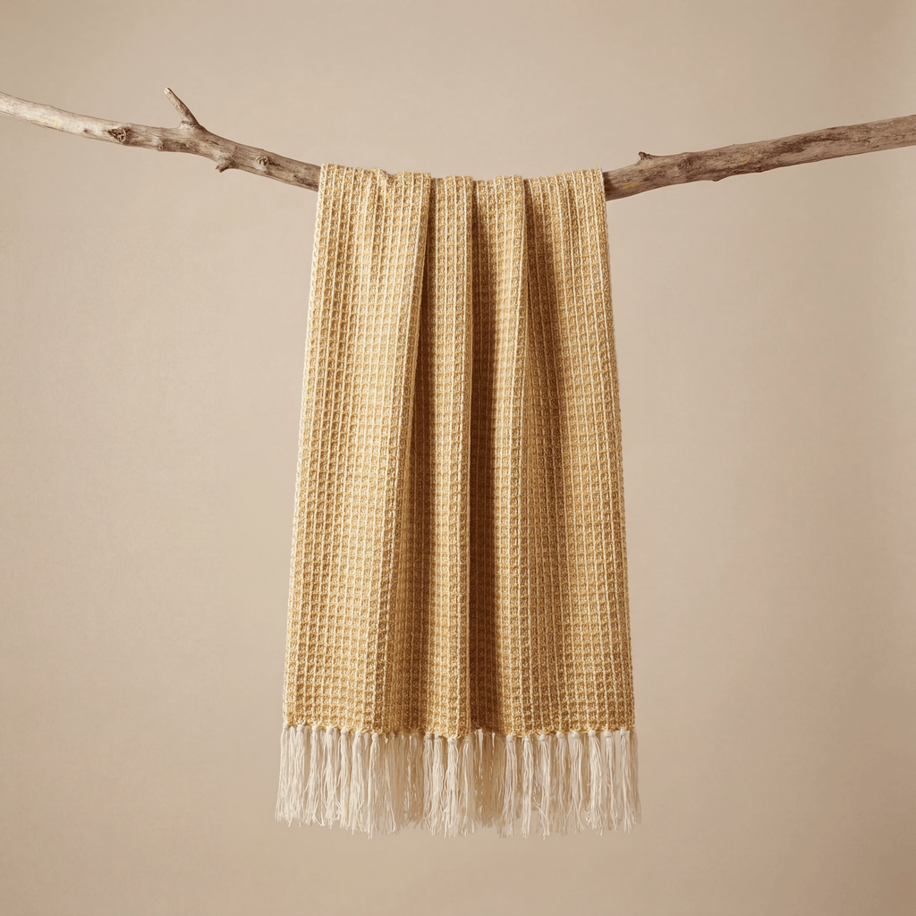 Golden Hour Waffle Throw