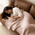 Blush Haven Waffle Throw