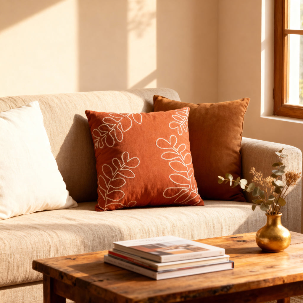 Earthen Bloom Cushion Cover