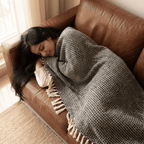 Charcoal Mist Waffle Throw
