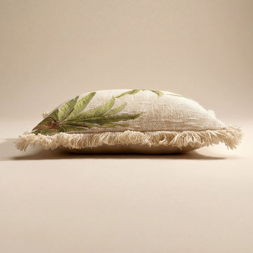 Oasis Fringe Palm Cushion Cover