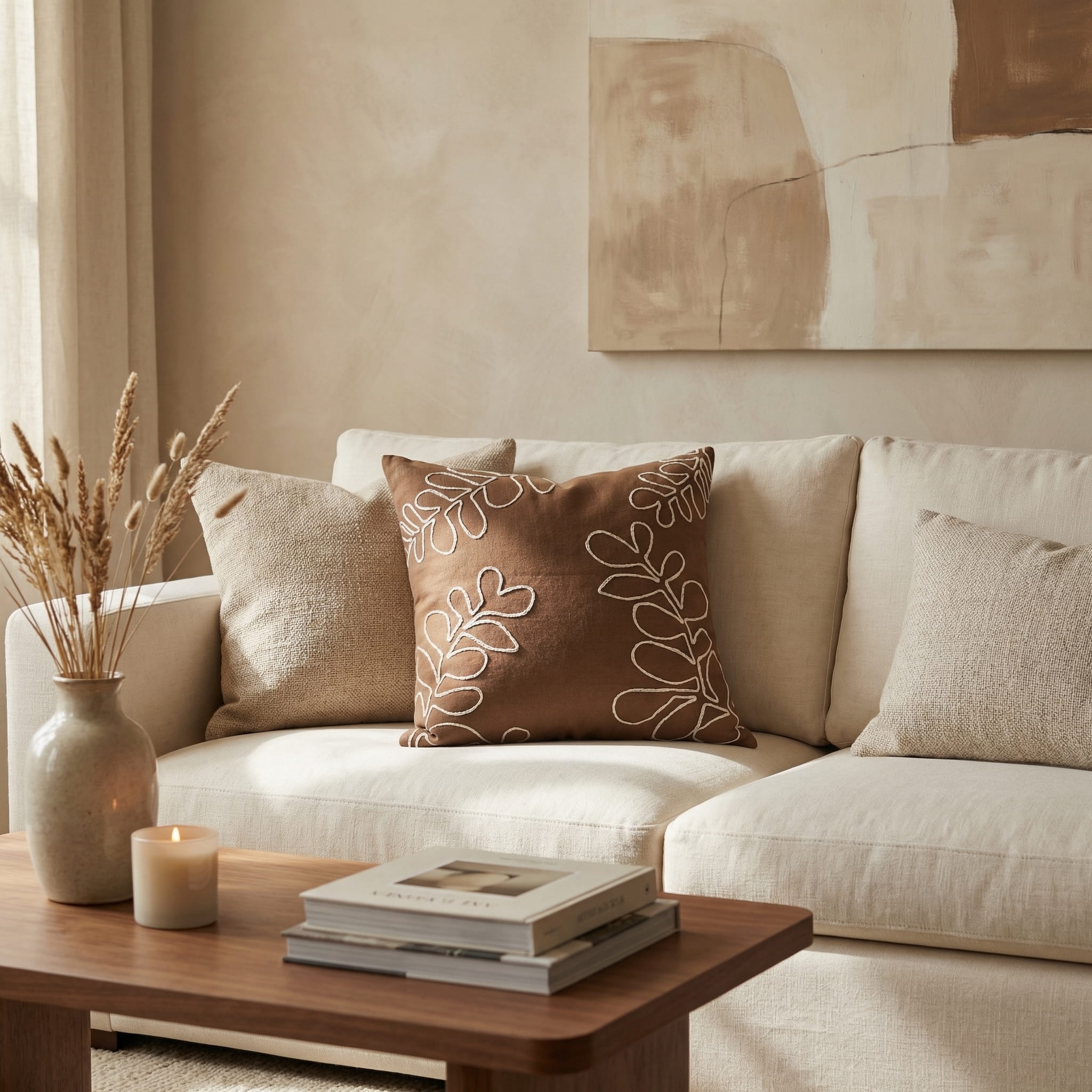 Earthen Bloom Cushion Cover