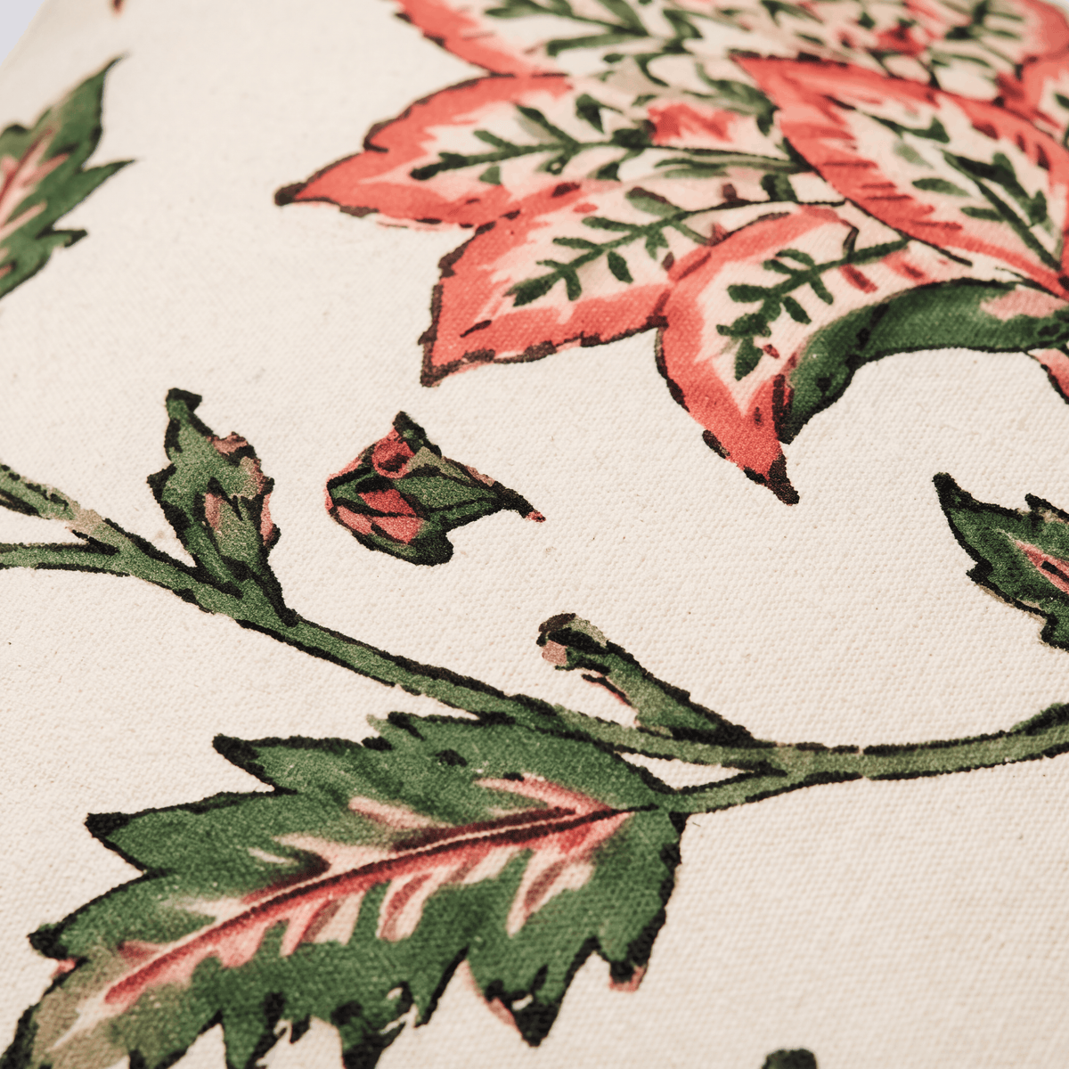Coral Leaf Cushion Cover